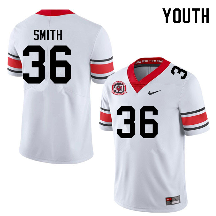 Youth #36 Colby Smith Georgia Bulldogs College Football Jerseys Sale-40th Anniversary - Click Image to Close